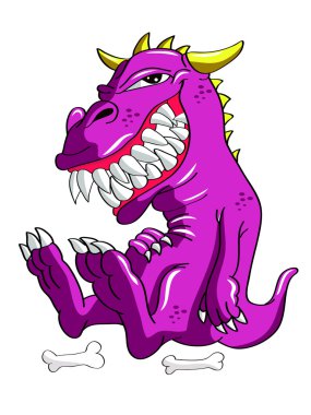 sevimli karakter karikatür canavar