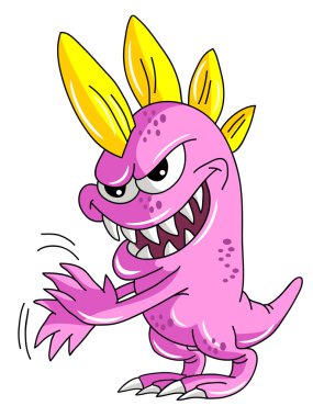 sevimli karakter karikatür canavar