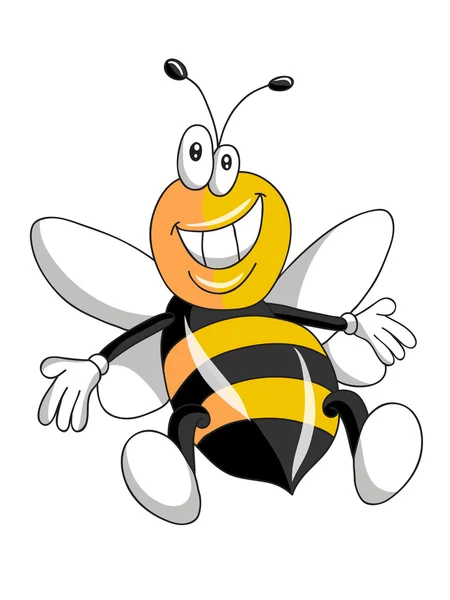 Niedliche Biene Cartoon Fliegen der Illustration — Stockvektor