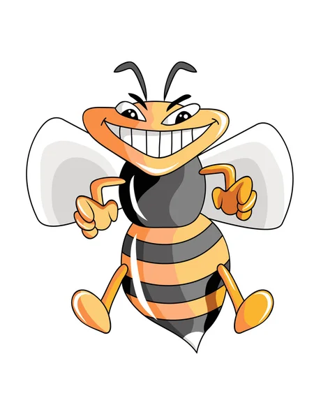 Cartoon vector illustration hornet — Stock Vector