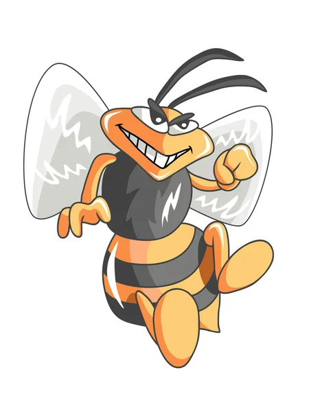 Cartoon vector illustration hornet — Stock Vector