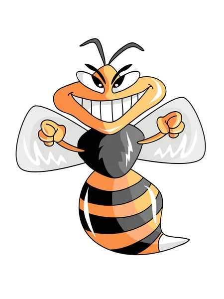 Cartoon vector illustration hornet — Stock Vector