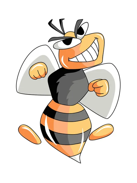 Cartoon vector illustration hornet — Stock Vector