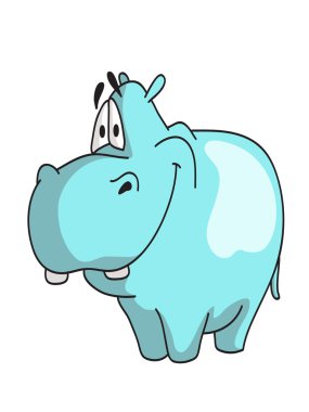 Çizgi film Hippopotamus 'un Vektör İllüstrasyonu