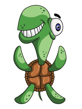 sevimli çizgi kaplumbağa