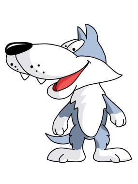 sevimli çizgi kurt çizimi