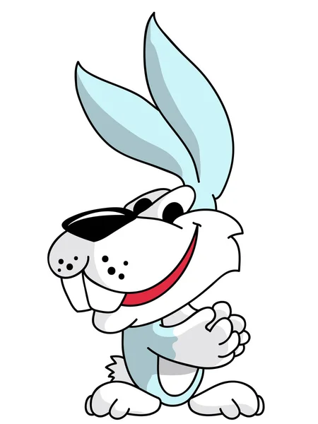 Cute funny cartoon rabbit — Stock Vector