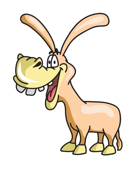 Cartoon donkey smile and happy — Stock Vector