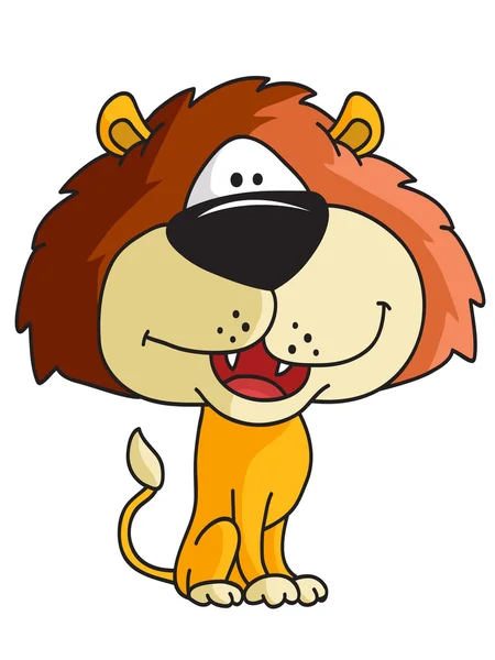 Lindo divertido león de dibujos animados — Archivo Imágenes Vectoriales