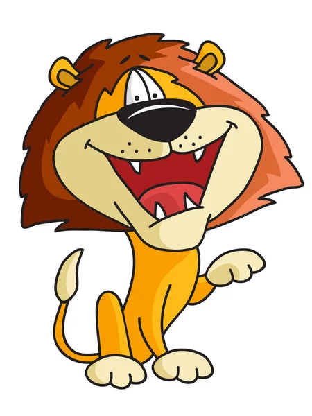 Lindo divertido león de dibujos animados — Archivo Imágenes Vectoriales