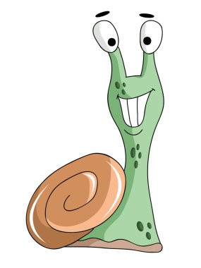 salyangoz çizgi film Character.Vector illüstrasyon