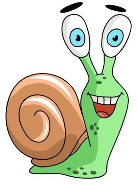 salyangoz çizgi film Character.Vector illüstrasyon