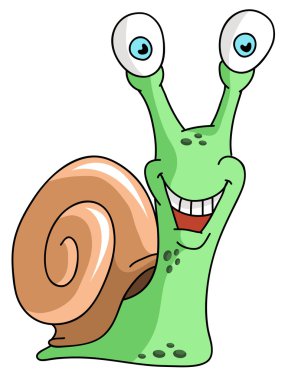 salyangoz çizgi film Character.Vector illüstrasyon