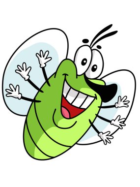 Çizgi film Character.Vector illüstrasyon sinek