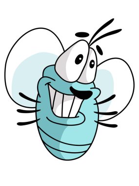 Çizgi film Character.Vector illüstrasyon sinek