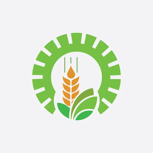 Diseño Del Logotipo Del Vector Para Agricultura Agronomía Granja Trigo — Vector de stock