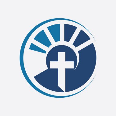 Kilise vektör logosu sembolü grafik soyut şablonu