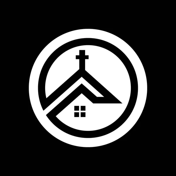 Kilise Vektör Logosu Sembolü Grafik Soyut Şablonu — Stok Vektör