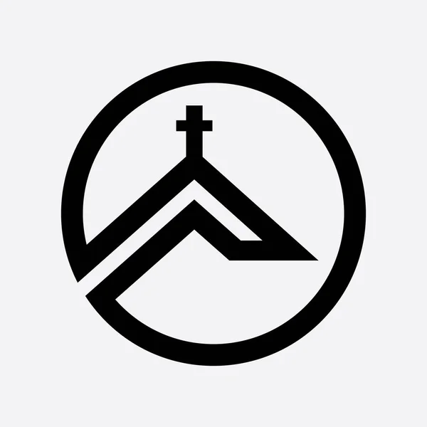 Kyrkan Vektor Logotyp Grafiskt Abstrakt Mall — Stock vektor