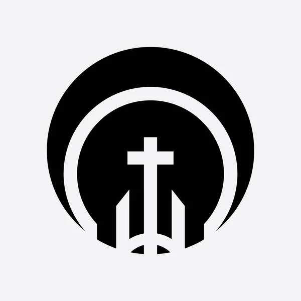 Modèle Abstrait Graphique Logo Vecteur Église — Image vectorielle