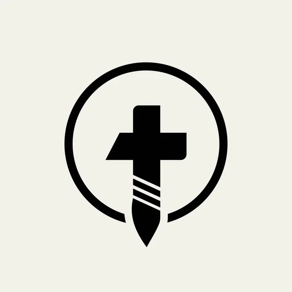 Kirche Vektor Logo Symbol Grafik Abstrakte Vorlage — Stockvektor