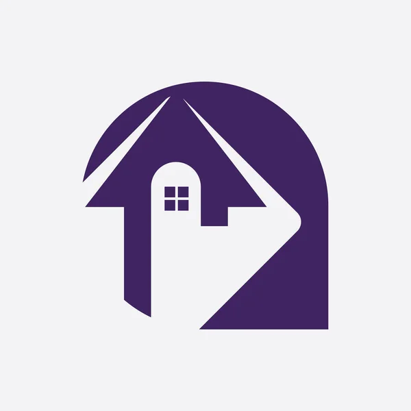 Home House Real Estate Logo Circle Building Architecture Home Plant — стоковый вектор