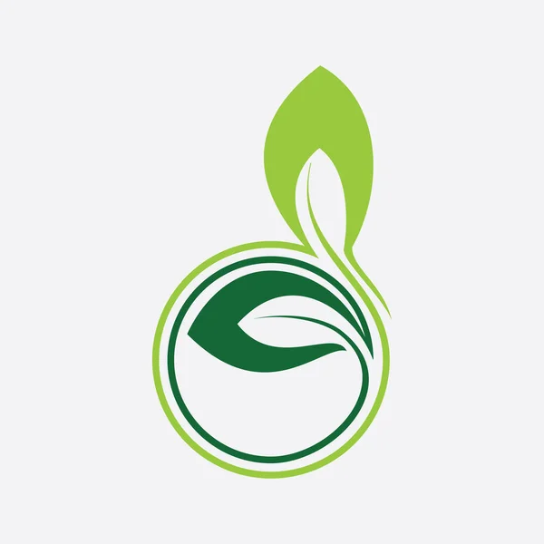 Blad Växt Logotyp Wellness Natur Ekologi Symbol Vektor Ikon Design — Stock vektor