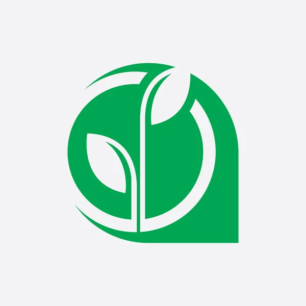 Blad Växt Logotyp Wellness Natur Ekologi Symbol Vektor Ikon Design — Stock vektor