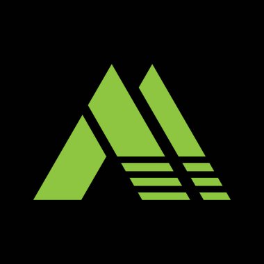 Eşsiz modern geometrik yaratıcı zarif harf A logo şablonu. Vektör simgesi.