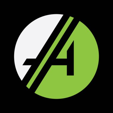 Eşsiz modern geometrik yaratıcı zarif harf A logo şablonu. Vektör simgesi.