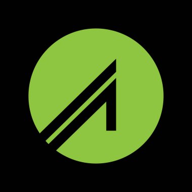 Eşsiz modern geometrik yaratıcı zarif harf A logo şablonu. Vektör simgesi.