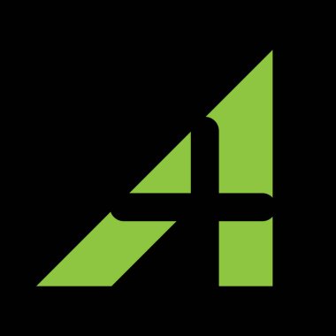 Eşsiz modern geometrik yaratıcı zarif harf A logo şablonu. Vektör simgesi.