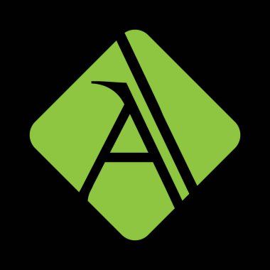 Eşsiz modern geometrik yaratıcı zarif harf A logo şablonu. Vektör simgesi.