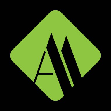 Eşsiz modern geometrik yaratıcı zarif harf A logo şablonu. Vektör simgesi.