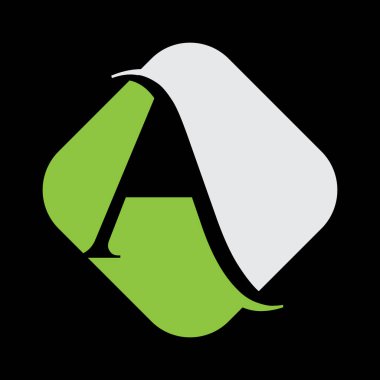 Eşsiz modern geometrik yaratıcı zarif harf A logo şablonu. Vektör simgesi.