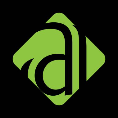 Eşsiz modern geometrik yaratıcı zarif harf A logo şablonu. Vektör simgesi.