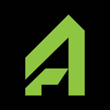 Eşsiz modern geometrik yaratıcı zarif harf A logo şablonu. Vektör simgesi.