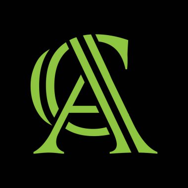 AC harf logo vektör şablonunu birleştiriyor. Yaratıcı AC yazı tipi logosu.