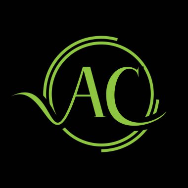 AC harf logo vektör şablonunu birleştiriyor. Yaratıcı AC yazı tipi logosu.