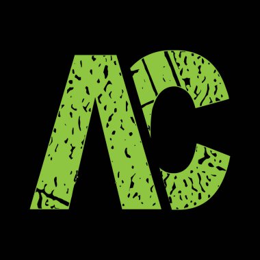 AC harf logo vektör şablonunu birleştiriyor. Yaratıcı AC yazı tipi logosu.