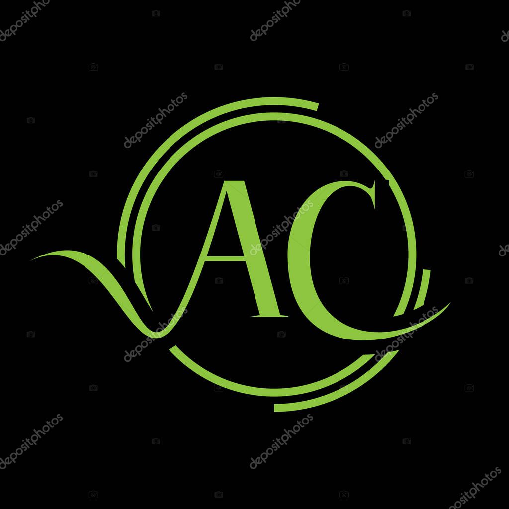 AC combine letter logo vector template. Creative AC font logo.