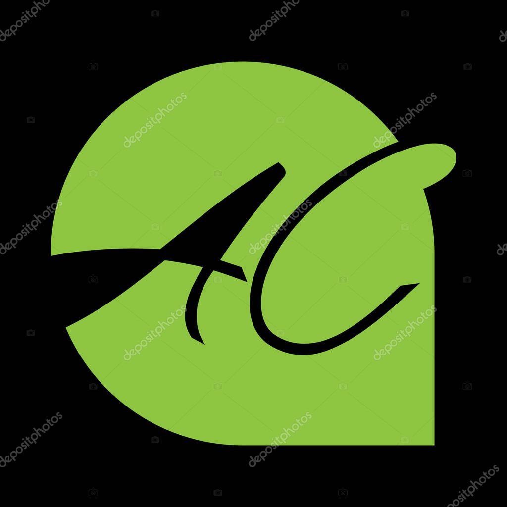 AC combine letter logo vector template. Creative AC font logo.