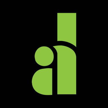 Şirket dosyası indirmesi için ilk AD logo şablonu, vektör illüstrasyonu eps10