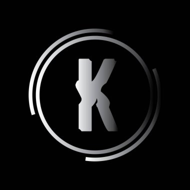 Özel Klasik Tipografi K Harfi ve V harfi Logo Amblemini Birleştir