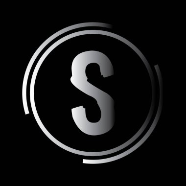S harfi logo tasarım şablonu elementleri