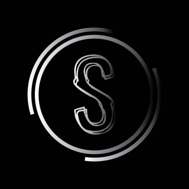 S harfi logo tasarım şablonu elementleri