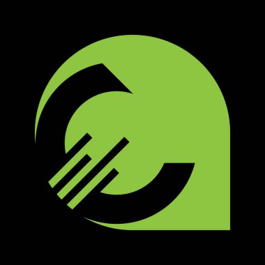 C harfi vektör çizgisi logo tasarımı. Yaratıcı minimalizm logosu simgesi.