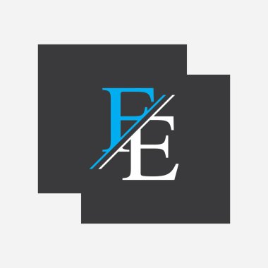 Başlangıç Harfi FE Logo Şablonu Tasarım Vektörü İllüstrasyonu