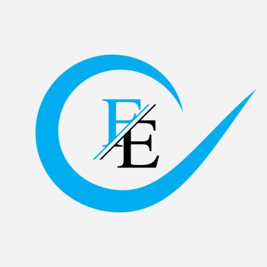 Başlangıç Harfi FE Logo Şablonu Tasarım Vektörü İllüstrasyonu