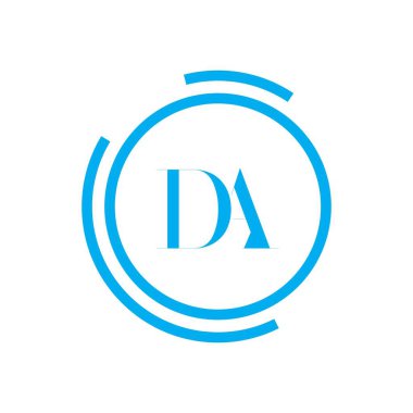 İlk Monogram Mektup DA Logo Tasarım Vektörü Şablonu. DA Harf Logosu Tasarımı